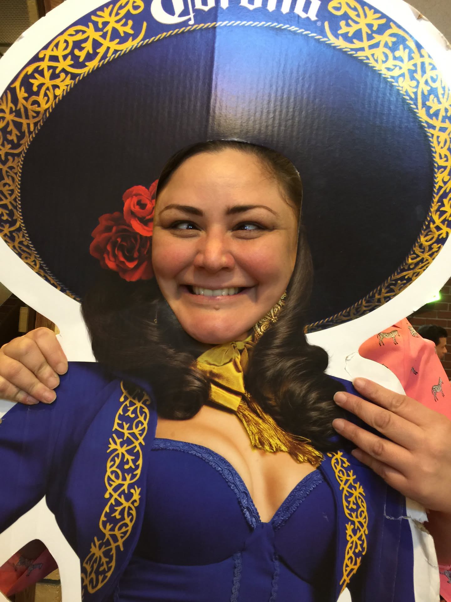 Fayemarie posing in a mariachi photo cutout